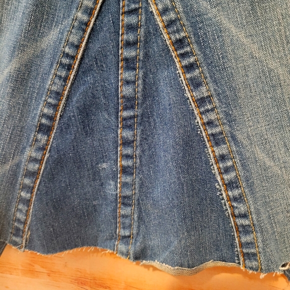 Uocycled, Handmade True Relgion Denim Jean Skirt - Picture 4 of 9